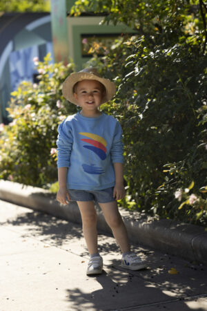 Blue Designed Cotton Sweatshirt
